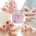 thumbnail image 4 of 12 Color Nail Art Pens for Painting Nails,Nail Art Markers Polish Pen,0.7 MM Nail Polish Pens Set Drawing Painting Point Liner Acrylic Paint Pens Kit, for DIY Nails Art Design Manicure Tools, 4 of 8