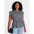thumbnail image 2 of Time and Tru Women's Sleeveless Smocked Top with Ruffle Trim, Sizes XS-XXXL, 2 of 6