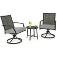thumbnail image 2 of YYAo Outdoor Bistro Set, Outdoor Conversation Sets, 3 Piece Patio Swivel Chair Set with Soft Seat Cushions for Backyard, 2 of 7