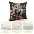 thumbnail image 4 of Creowell Pillow Case Guitar Musical Notes Home Furnishing Short Plush Printed on Both Sides 12x12in, 4 of 5