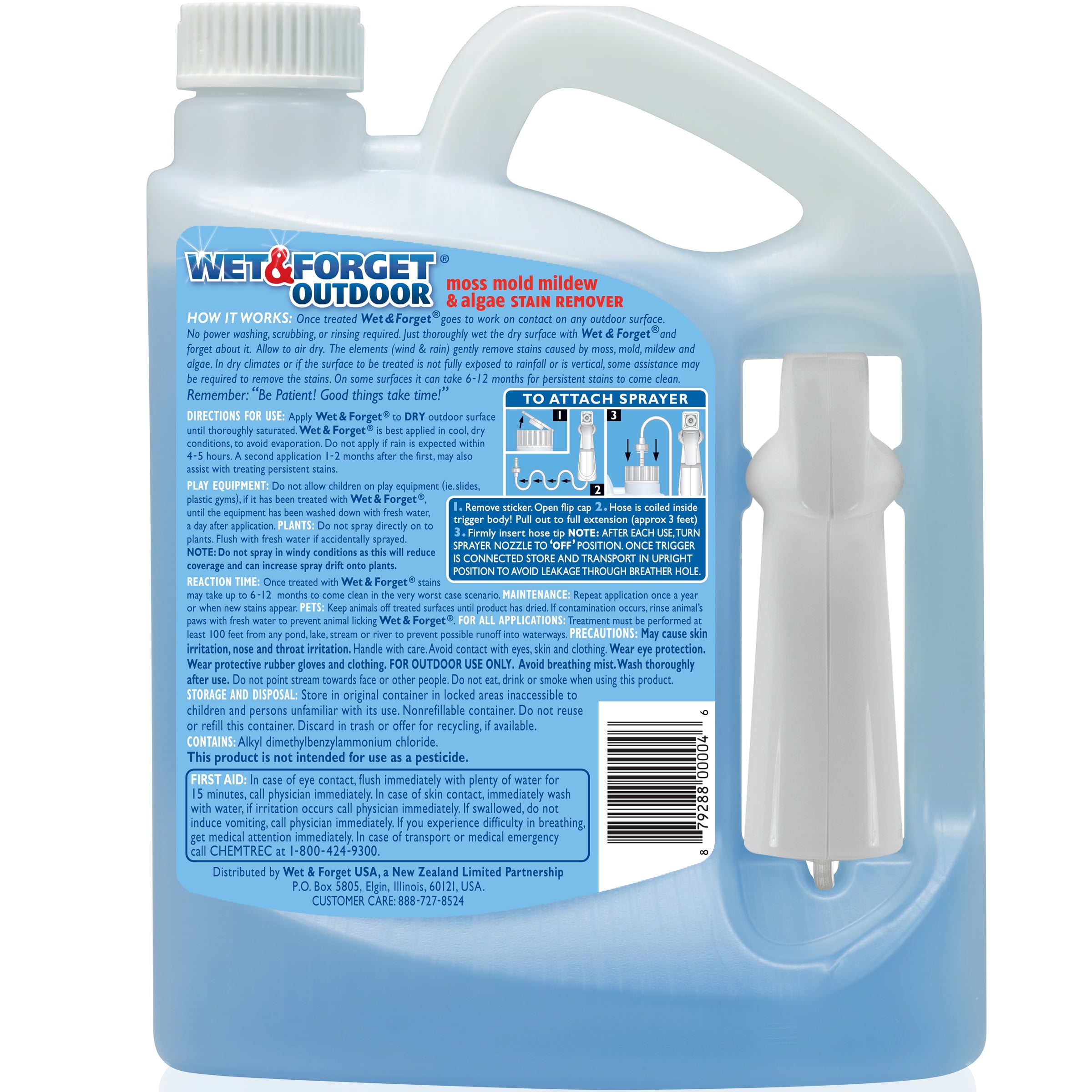 Wet & Forget Liquid Outdoor Surface Cleaner Ready to Use Moss Mold Mildew &  Algae Stain Remover 