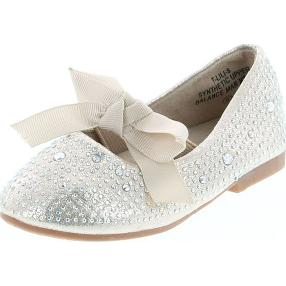 Blossom Girl Lili Sparkle Rhinestones Cute Strap Little Baby Toddler Dress Flat Shoes