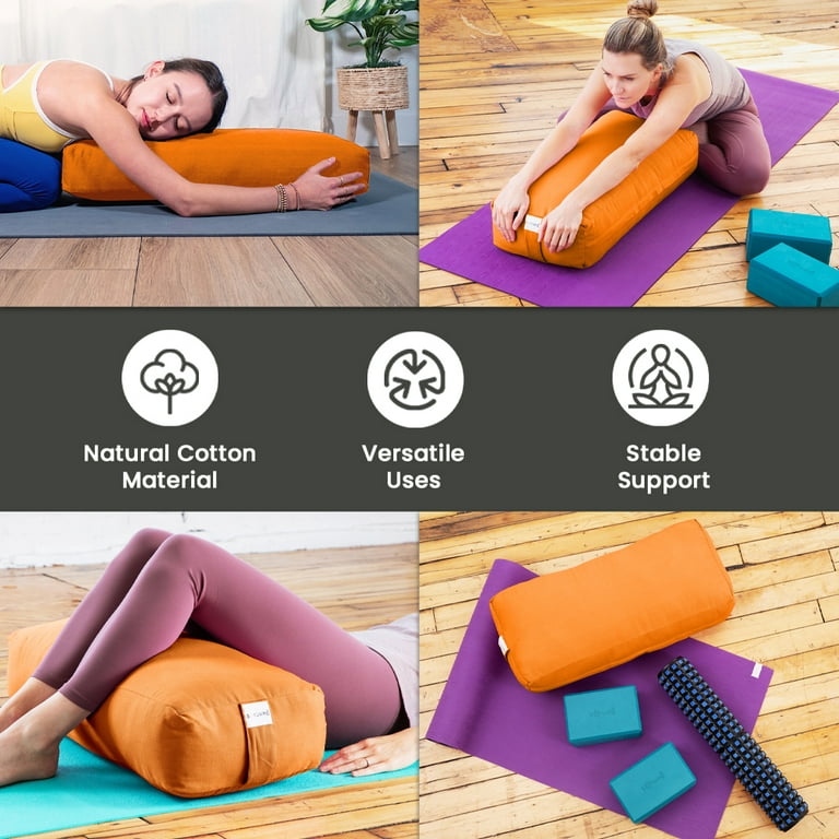  Yoga Bolster Pillow 26x10.5x5.5in Rectangular Yoga Pillow  Supportive Meditation Cushion Restorative Yoga 100% Cotton Meditation  Pillow Supportive Yoga Accessories (Black) : Sports & Outdoors