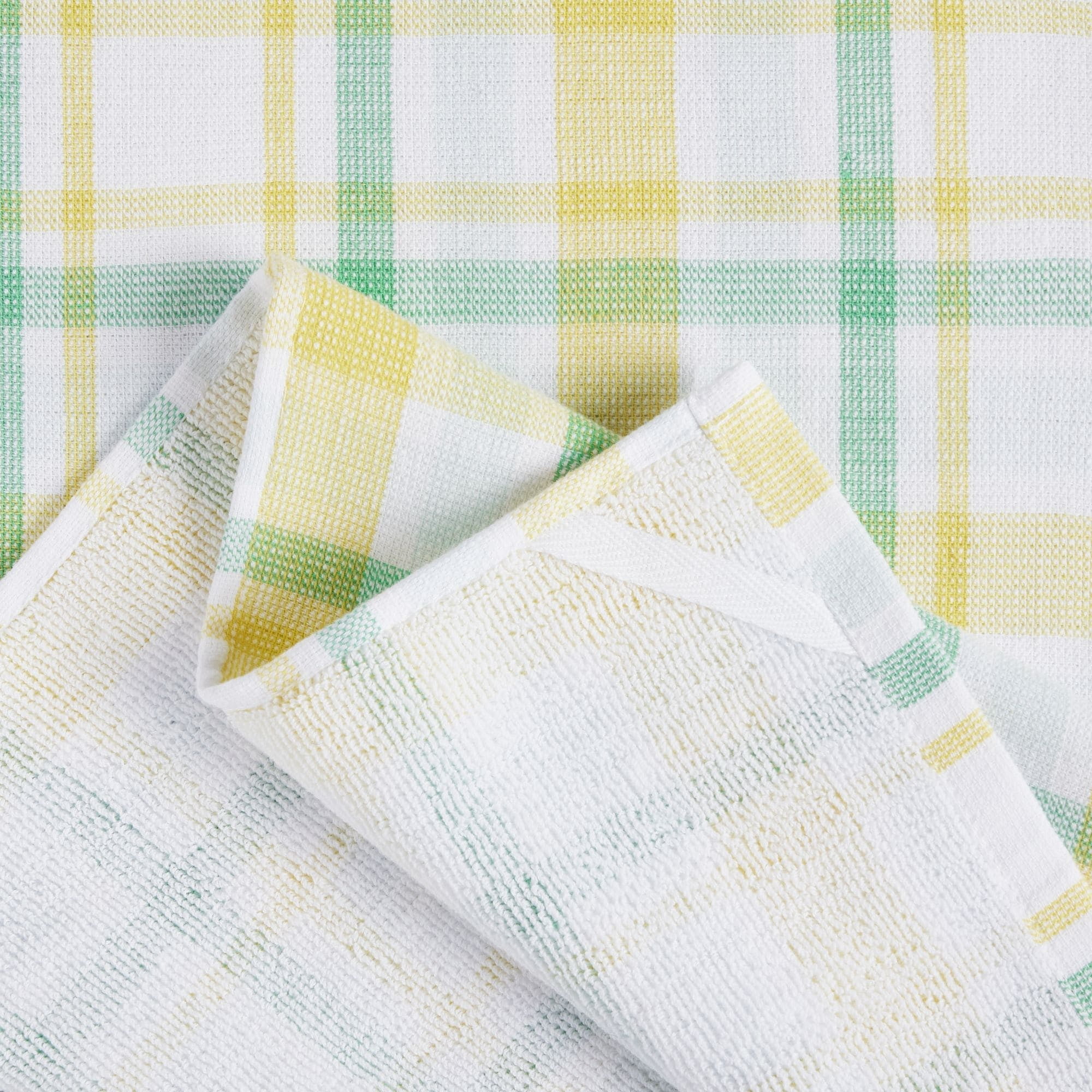 Martha Stewart Valley Plaid Cotton Kitchen Towel Set, Indigo, 2 Piece