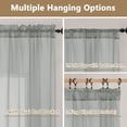 thumbnail image 5 of Chyhomenyc Light Grey Sheer Valances for Windows for Living Room, Light Filtering Solid Small Kitchen Valance Curtains, Short Voile Topper Window Treatment for Bathroom, Each 42"W x 14"L Inches, 2PCS, 5 of 8