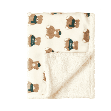 TELOLY Toddler Blanket,Soft Baby Swaddle Blanket,Cozy Neutral Baby Blankets for Fall/Winter,Green Bear