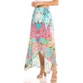 thumbnail image 3 of Sakkas Amaia Women's Maxi Floral Print Boho Summer Casual Long Wrap Skirt Cover-up - GM373-Multi - One Size, 3 of 5