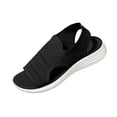 thumbnail image 2 of BADHUB Women's Wedge Sandals Breathable Mesh Knit Open Toe Sandals Lightweight Comfortable Summer Casual Walking Shoes Black 41, 2 of 6