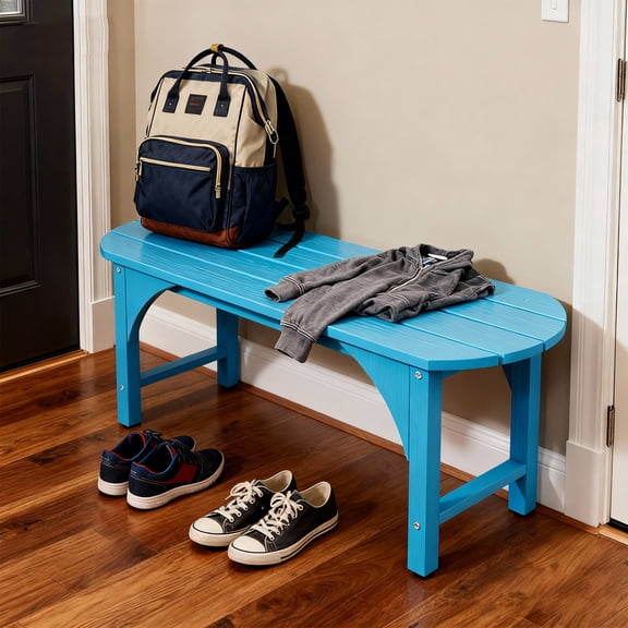 44 Inch Indoor Kitchen Table Bench,Outdoor Weather-Resistant HIPS Bench for 2-Person,Supports 660 lbs