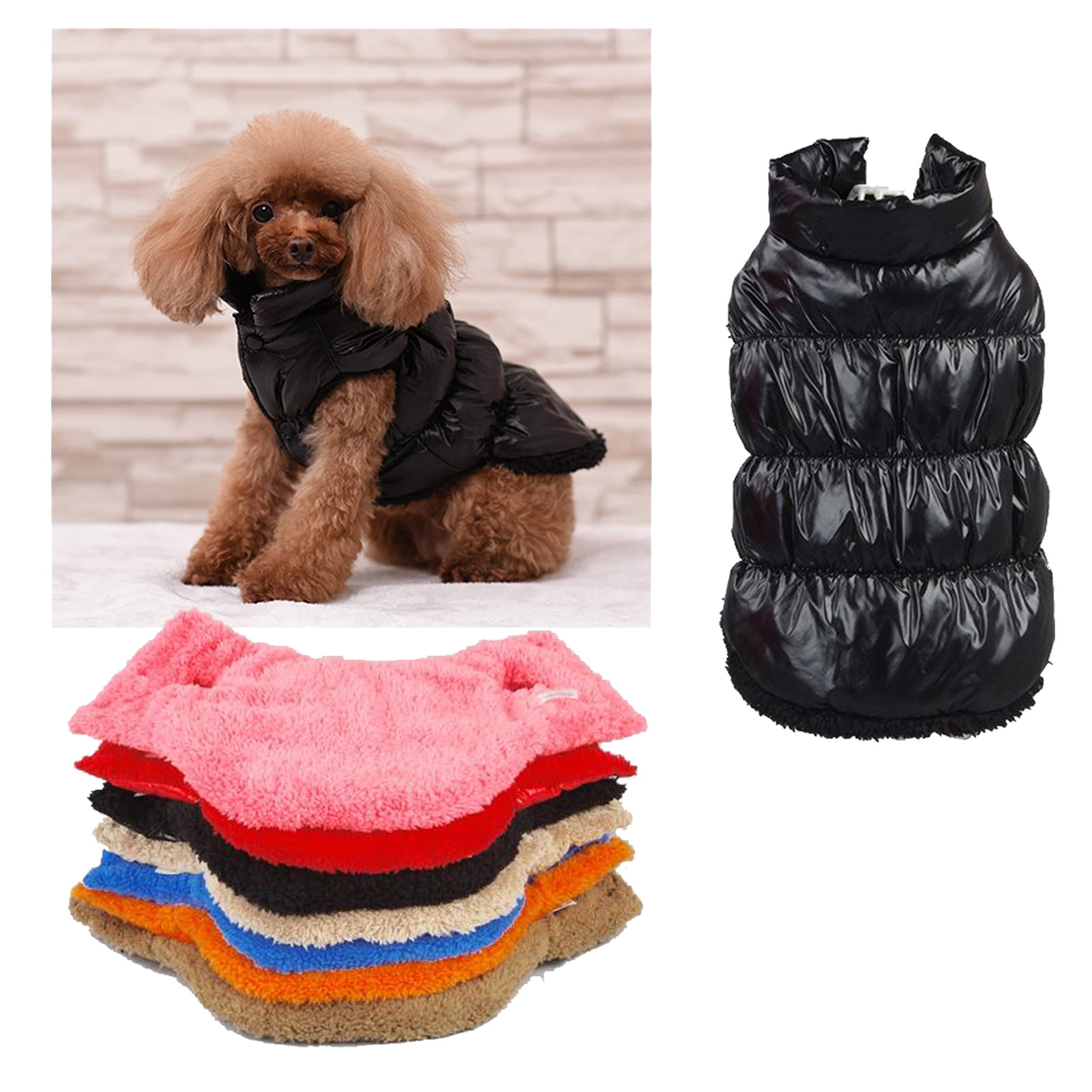 Tineer Winter Warm Dog Cat Down Jacket Vest Coat Puppy Pet Cold Weather  Cozy Coats Apparel for Small Medium Pet (M,Black)