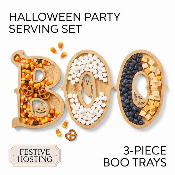 Yashow Orange Black Vintage Eco-Friendly Resin Halloween Storage Tray Decorative Centerpiece Candy Organizer for Indoor Kitchen Table and Fireplace, 12 inch, 3-Pack