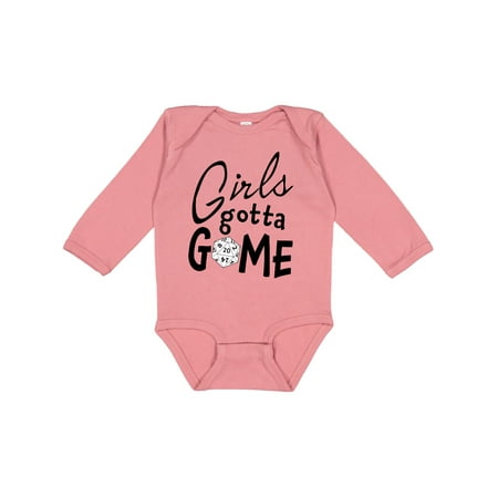 

Inktastic Girls Gotta Game- twenty sider Gift Baby Girl Long Sleeve Bodysuit
