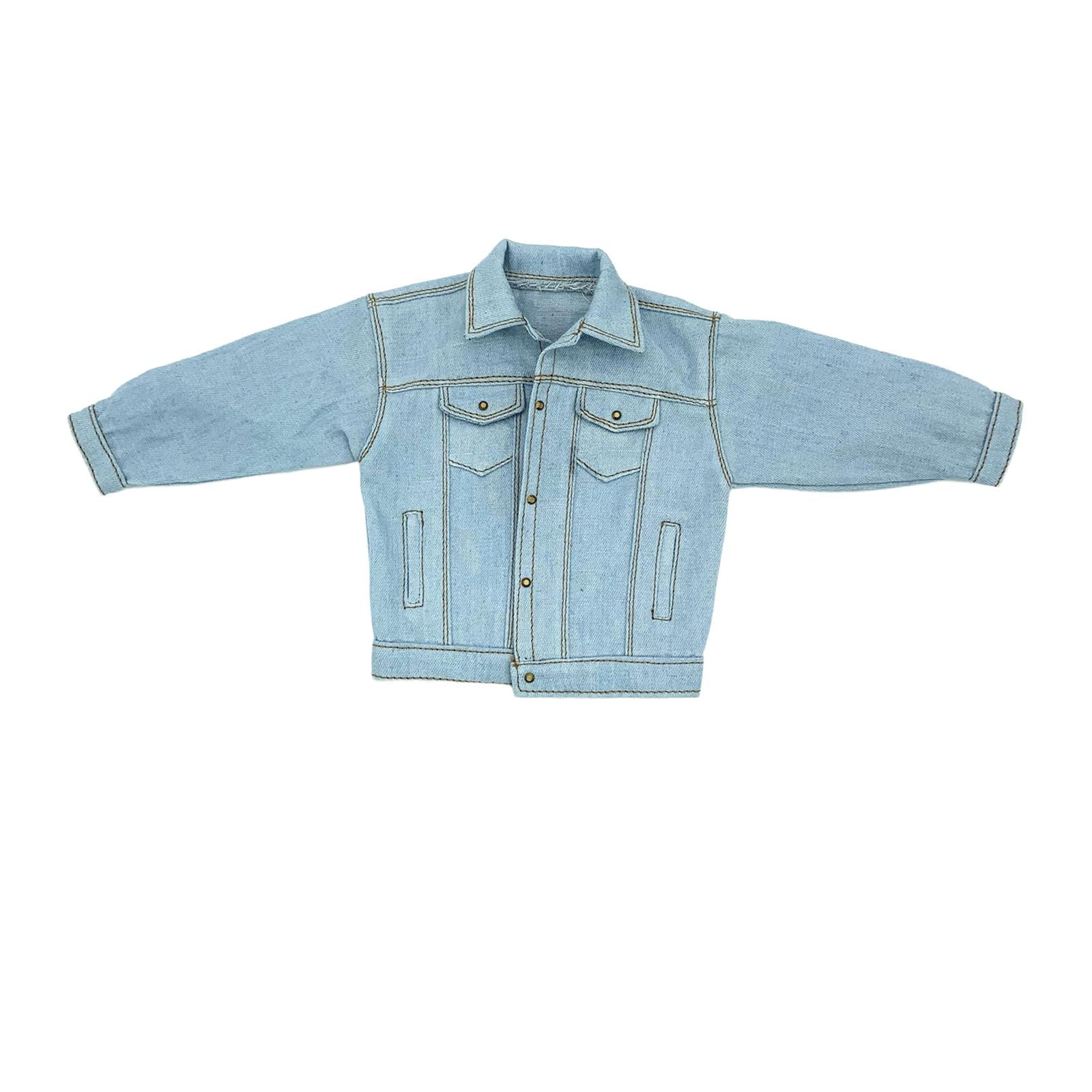 Veste En Jean 1/12 Pour Figurines – 7 Cm, Tissu, Faite Main, Pour Corps 6 Pouces, Collection Et Customisation