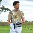 thumbnail image 5 of Balery Elegant Ivory Flower Printed Men’s Short Sleeve Polo Shirt, Midweight Men's Shirt,Golf Polo shirts -4X-Large, 5 of 8