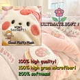 MorroMorn Twin Bedding Sets, Pink Bunny Duvet Cover Set, Fluffy