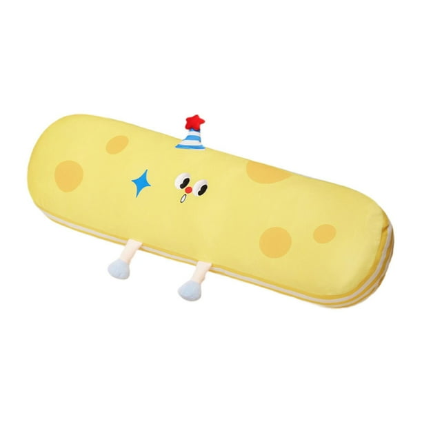 Almohada larga para el cuerpo para niñas, cojín para abrazar, divertido cojín para silla, decoración del hogar, almohada para el cuello, cojín para Amarillo