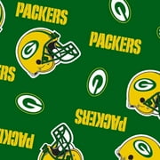 NFL Green Bay Packers 58" 100% Polyester Fleece Sports Logo Fabric By the Yard, Green
