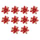 thumbnail image 3 of 10x Adornos de arreglo floral de Pascua navideña de 14,5 cm con flores brillantes para Rojo dorado, 3 of 8