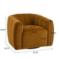 thumbnail image 3 of Rune Modern 360-Degree Swivel Barrel Club Chair, Velvet Upholstered Accent Chair, Turmeric, 3 of 8