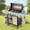 Black and Silver, variant on Portable Charcoal Grills with 2 wheels, 24.4'' Premium BBQ Charcoal Grill Meat Smoker, Outdoor 2-in-1 Charcoal BBQ Grill with Temperature Gauge and Metal Grates for Outdoor Picnic Patio