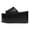 Black, variant on Women Comfortable Thick Platform Wedge High Heel Sandals Round Open Toe Slip On Pumps Casual Dressy Slipper Shoes Size 9 Red