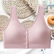 Purcolt Women's Seamless Front Closure Mastectomy Bra Full Coverage Wirefree Comfort Bra Medium Support Post-Surgery Bra, 5XL-6XL