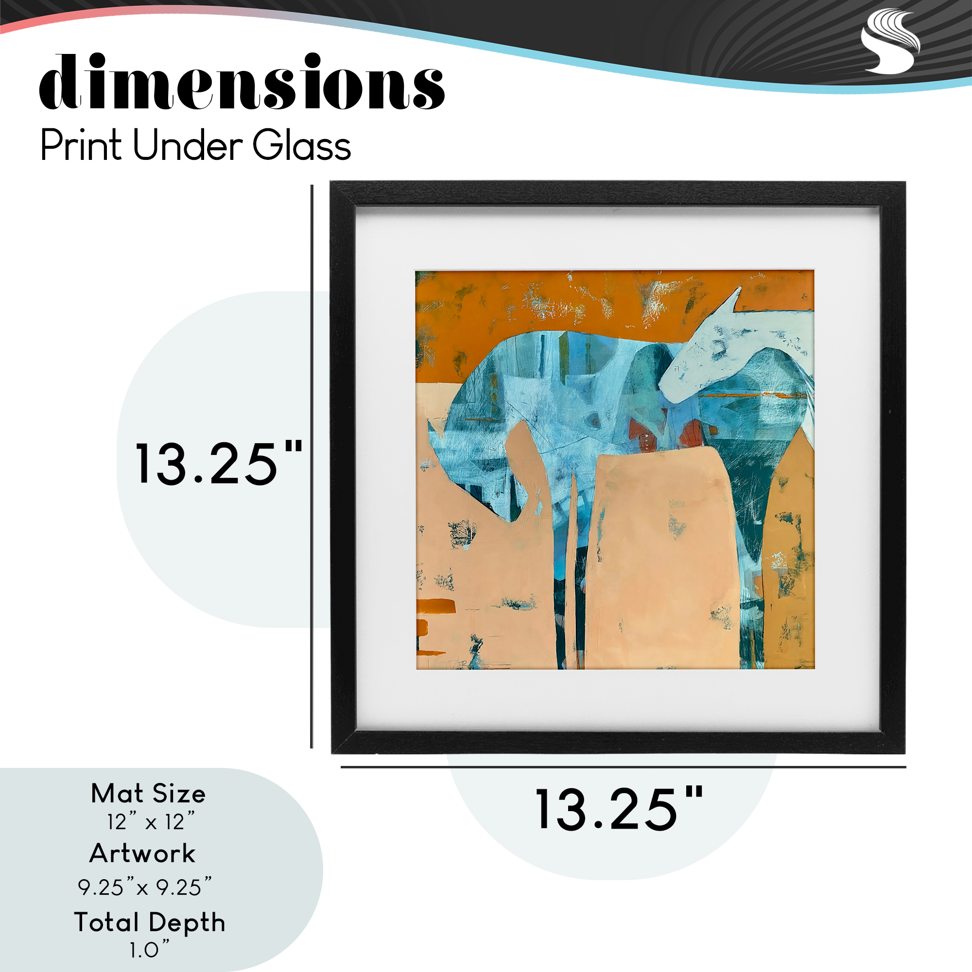 Kindred Crush Horses Black Framed Print Under Glass, design by Dianna Fritzler