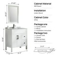 thumbnail image 3 of Wonline Modern White Bathroom Vanity with Golden Hardware, 32inch, 2 Doors, 2 Drawers, 3 of 7