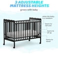 thumbnail image 6 of Sesslife 3-In-1 Convertible Crib, Black Baby Bed with Locking Wheels, Converts from Baby Crib to Toddler Bed, Fits Standard Full-Size Crib Mattress(Not Included), 6 of 12