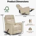 thumbnail image 3 of Beige Modern Swivel Rocking Recliner Chair, Manual Recliner with 360° Rotation, Adjustable 90–150° Backrest and Footrest, Comfortable Accent Chair for Living Room, 3 of 8