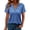 Blue women v neck t shirt a1, variant on Women V Neck T-Shirt Short Sleeve Casual Basic Tee Summer Vacation Holiday Fashion Top, Watermelon Red 2XL