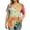*Orange, variant on VBVC Women's Fish Print Notch Neck Tops , Casual Button Detail Shirts For Women,Ladies' Lightweight Loose Short Sleeve Blouses,Black,S-3XL