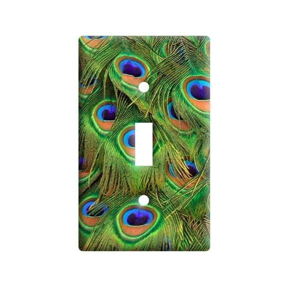 Peacock Tail Feathers Light Switch Plate Cover
