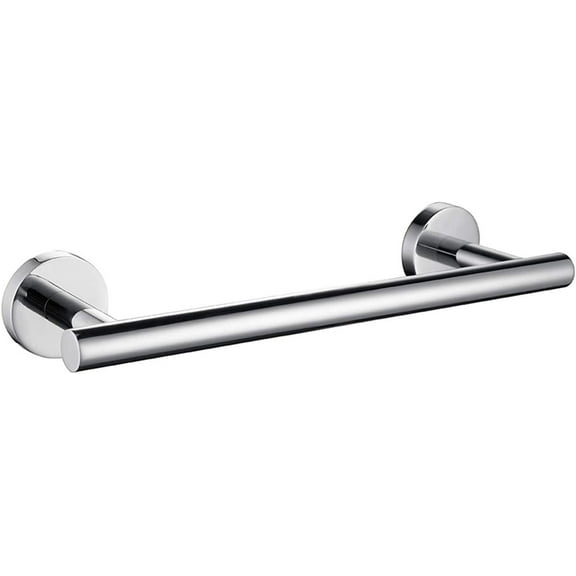 9 Inch Silver Bath Hand Towel Bar SUS 304 Stainless Steel Towel Rod Rack Holder Round Wall Mounted Suit for Kitchen,Bathroom,Living Room&Toilet,Anti Rust Polished Chrome