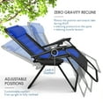 thumbnail image 2 of Hearth & Harbor Oversized Zero Gravity Chair Set of 2, Padded Outdoor Lounge Chair with Headrest and Cup Holder, Black/Blue, 2 of 10