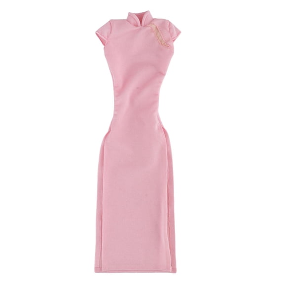 Vestido cheongsam chino a escala 1:6, disfraz tradicional y elegante para cosplay de 12 pulgadas. rosa
