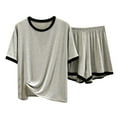 thumbnail image 1 of Playeras Cuello V Para Hombre, Camiseta De Manga Corta De Dos Piezas, Pantalones Cortos Casuales Sueltos Y Finos De Verano, Conjunto Para Usar En Casa, 1 of 3