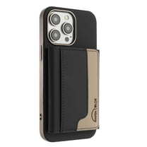 Allytechgroup Case for Apple iPhone 12 Pro Max, 2-in-1 Detachable Card Holder Magnetic RFID Blocking Wallet [Compatible with MagSafe] Stand PU Leather Cover with Credit Card Slots/Cash Slot, Black