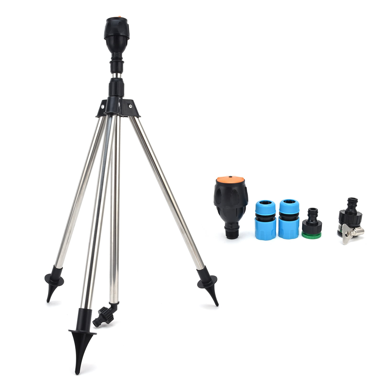 Tebru Tripod Sprinkler 360° Rotating Lawn Sprinkler, Stainless Steel Multi-Purpose