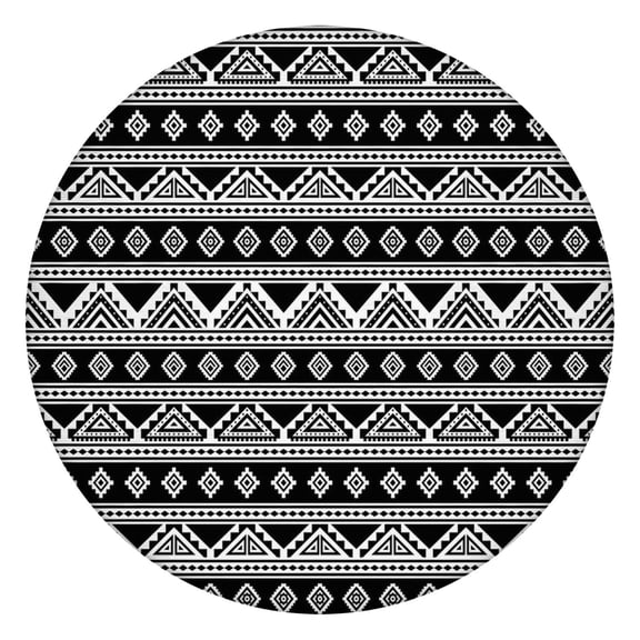 Elasticized Round Table Cover in Boho Floral, Decorative Stretch Cloth for 38-42 Inch Tables, Resistant to Wrinkles for Daily Use