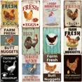 thumbnail image 2 of 1 cartel de aluminio de metal con huevos frescos de granja, carteles vintage de gallina, gallo, pollo, decoración de pared para el hogar y la cocina, 8 x 12 pulgadas, 2 of 5