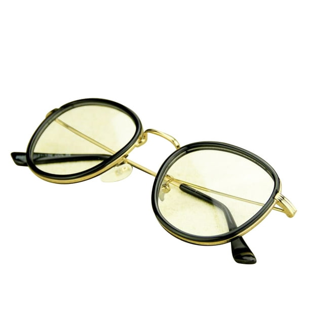 Unisex Retro Round Slim Metal Frame Eyeglasses Optical Glasses