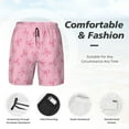 thumbnail image 6 of Picia Pink Bows pattern Mens Swim Trunks with Compression Liner Stretch Beach Shorts Quick Dry with Zipper Pockets No-Chafing Board Shorts-Small, 6 of 9