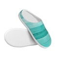 thumbnail image 3 of Fotbe Teal Turquoise Pattern Women's Fuzzy Curly Fur Memory Foam Loafer Slippers Indoor Outdoor Slippers Winter Home Shoes-46/47, 3 of 7