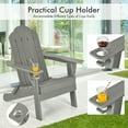 thumbnail image 3 of Resenkos Folding Adirondack Chair, Foldable Weather Resistant Patio Chair with Built-in Cup Holder-Gray,Patio Chairs, Lawn Chairs for Deck, Backyard, Garden, 3 of 8