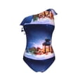 thumbnail image 5 of Wukai Lantern On Snow With Christmas Chic One Shoulder Swimwear with Ruffle Design and Tummy Control Skirt: Fashionable, Supportive, Comfortable for Beach-Medium, 5 of 7