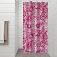 thumbnail image 2 of Pink Paisley and Floral Pattern Shower Curtain 36"x72" ,Bathroom Decorative Shower Curtains Set with 12 Hooks,Modern Waterproof Washable Shower Curtain, 2 of 6