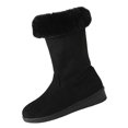 thumbnail image 2 of Women's Slip on Knee High Boots, Plus Size Warm Fleece Lined Side Zipper Round Toe Winter Boots with Breathable Upper and Non Slip Sole, Cozy Footwear for Cold Weather Daily Wear, 2 of 5