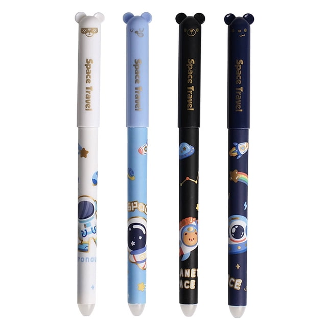 4Pcs Cute Erasable Gel Pens Make Mistakes Ink Smooth Writing Journal Planner Pens, Drawing Art Markers Writing Fun Assorted Novelty Fun Supplies Pens Medium Point Gifts for Men Women