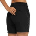 thumbnail image 4 of Taqqpue Women's Hiking Cargo Shorts Elastic Waist Long Shorts Lightweight Quick Dry Ladies Summer Shorts Casual Solid Color Jogger Shorts with Zipper Pockets for Travel Golf, 4 of 8